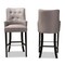 Baxton Studio Aldon Modern and Contemporary Grey Fabric and Dark Brown Finished Wood 2-Piece Bar Stool Set 181-11005-Zoro - alternate 6